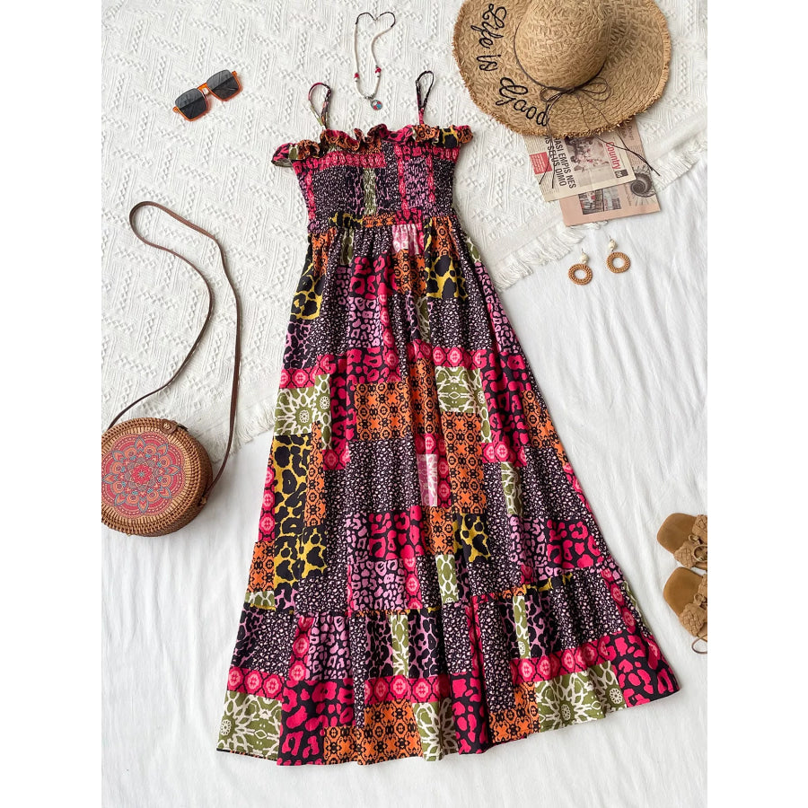Smocked Leopard Cami Dress Apparel and Accessories