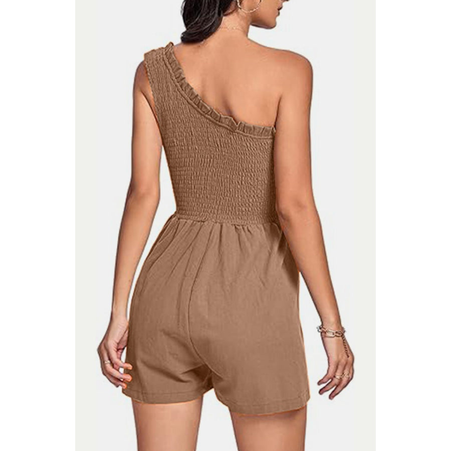 Smocked Single Shoulder Romper Apparel and Accessories