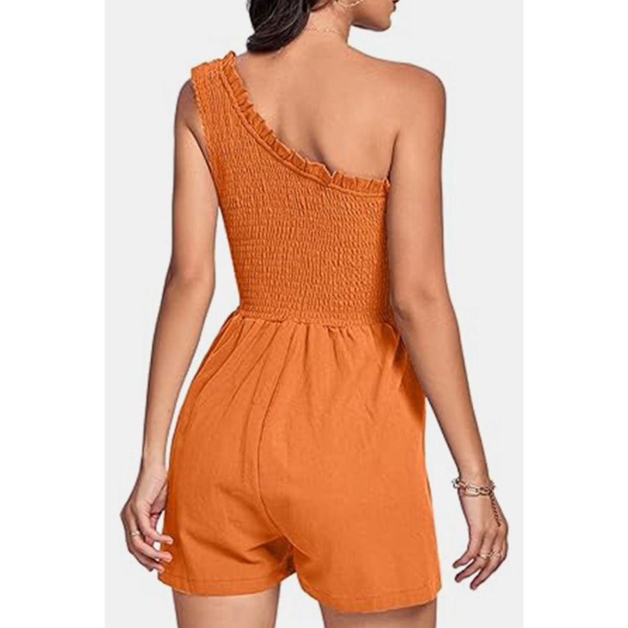 Smocked Single Shoulder Romper Apparel and Accessories