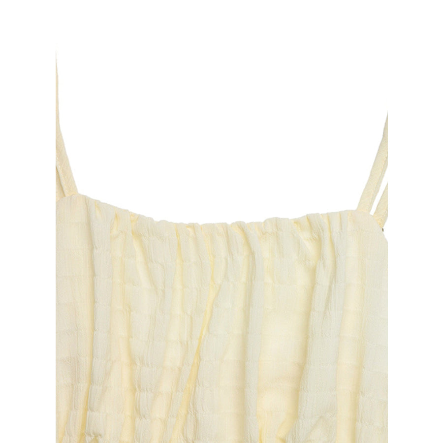 Smocked Spaghetti Strap Casual Dress Apparel and Accessories