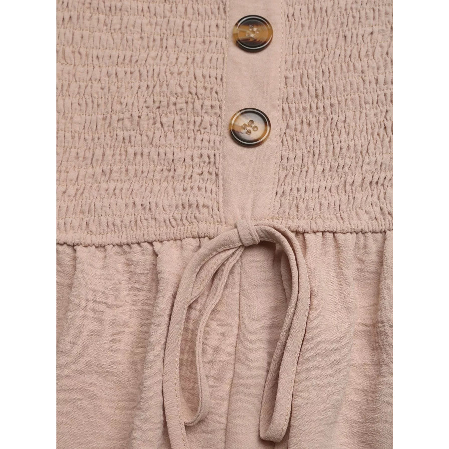 Smocked Tube Top Wide Leg Jumpsuit Apparel and Accessories