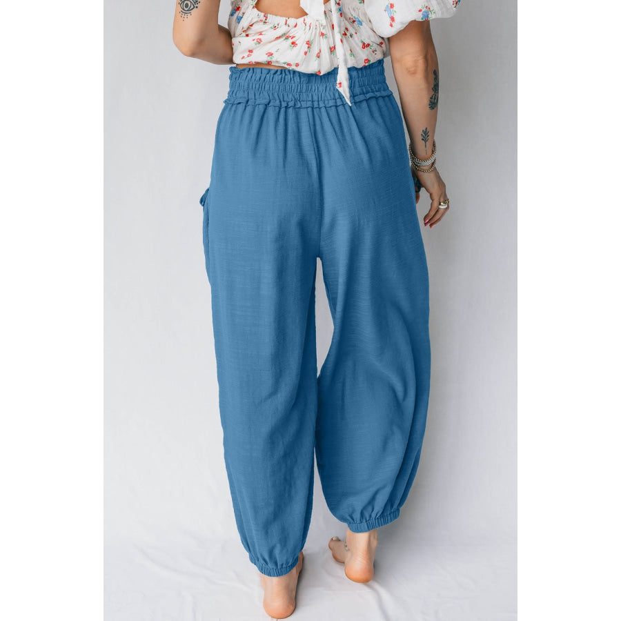 Smocked Waist Casual Jogger Style Pants Apparel and Accessories