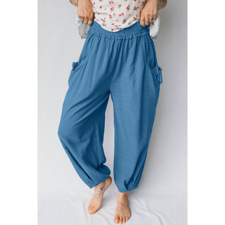 Smocked Waist Casual Jogger Style Pants Apparel and Accessories