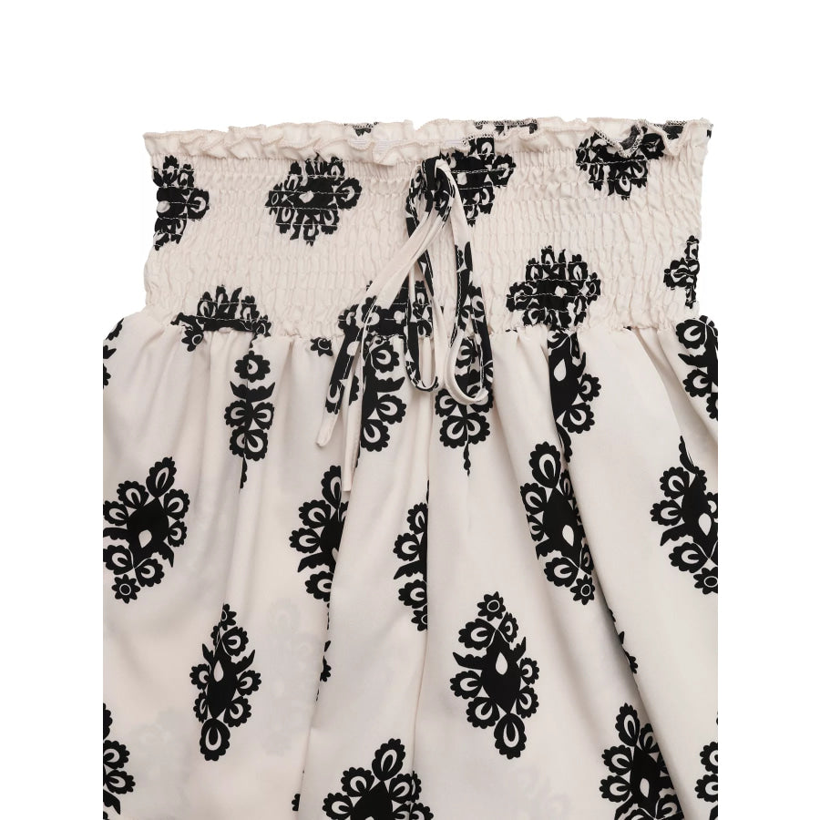 Smocked Waist Printed Shorts Apparel and Accessories
