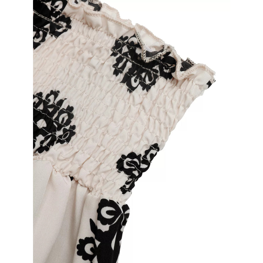 Smocked Waist Printed Shorts Apparel and Accessories