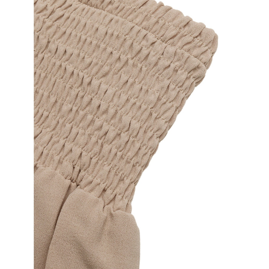 Smocked Waist Wide Leg Pants Apparel and Accessories