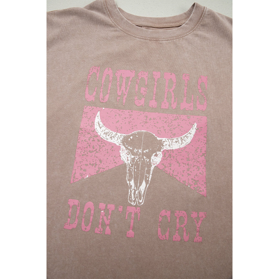 Smoke Gray Cowboy & Beer Western Graphic Mineral Wash Tank Top Tops/Tank Tops