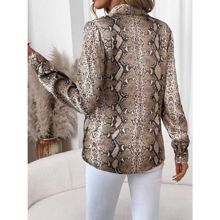 Snake Print Long Sleeve Shirt Apparel and Accessories