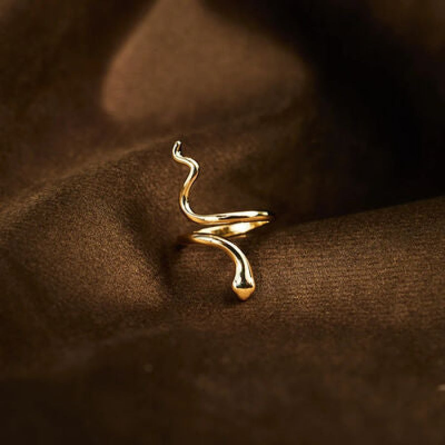 Snake Shape 18K Gold-Plated Bypass Ring Gold / 7 Apparel and Accessories