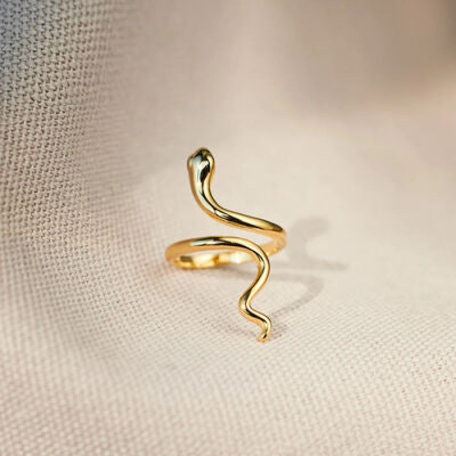 Snake Shape 18K Gold-Plated Bypass Ring Gold / 7 Apparel and Accessories