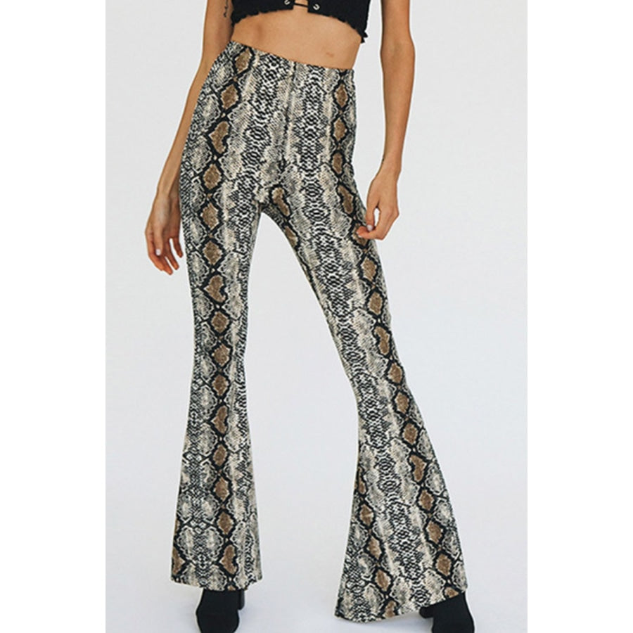 Snakeskin Print Flare Pants Snakeskin / S