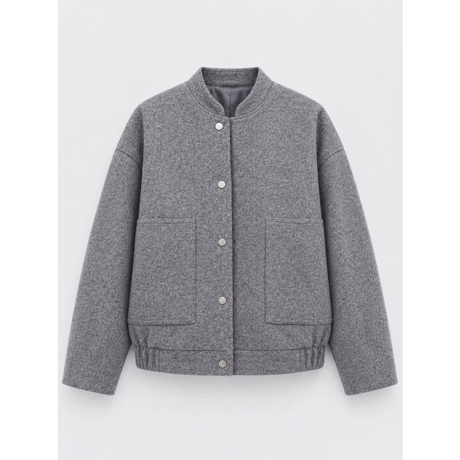 Snap-Button Bomber Jacket Apparel and Accessories