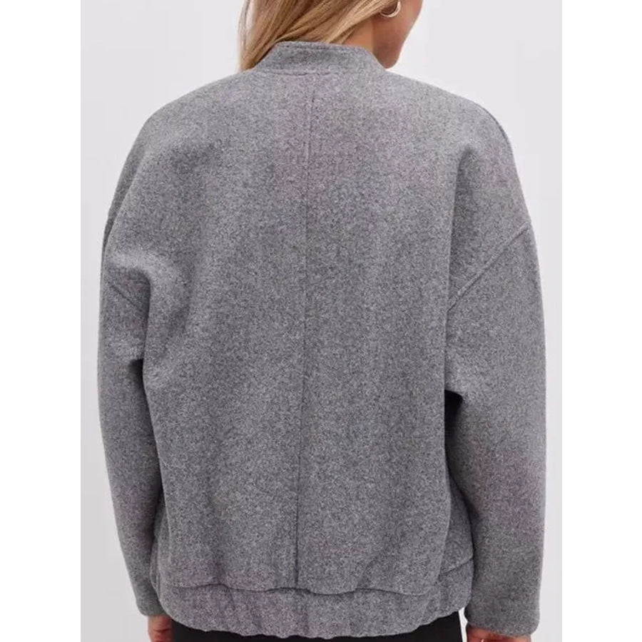 Snap-Button Bomber Jacket Apparel and Accessories