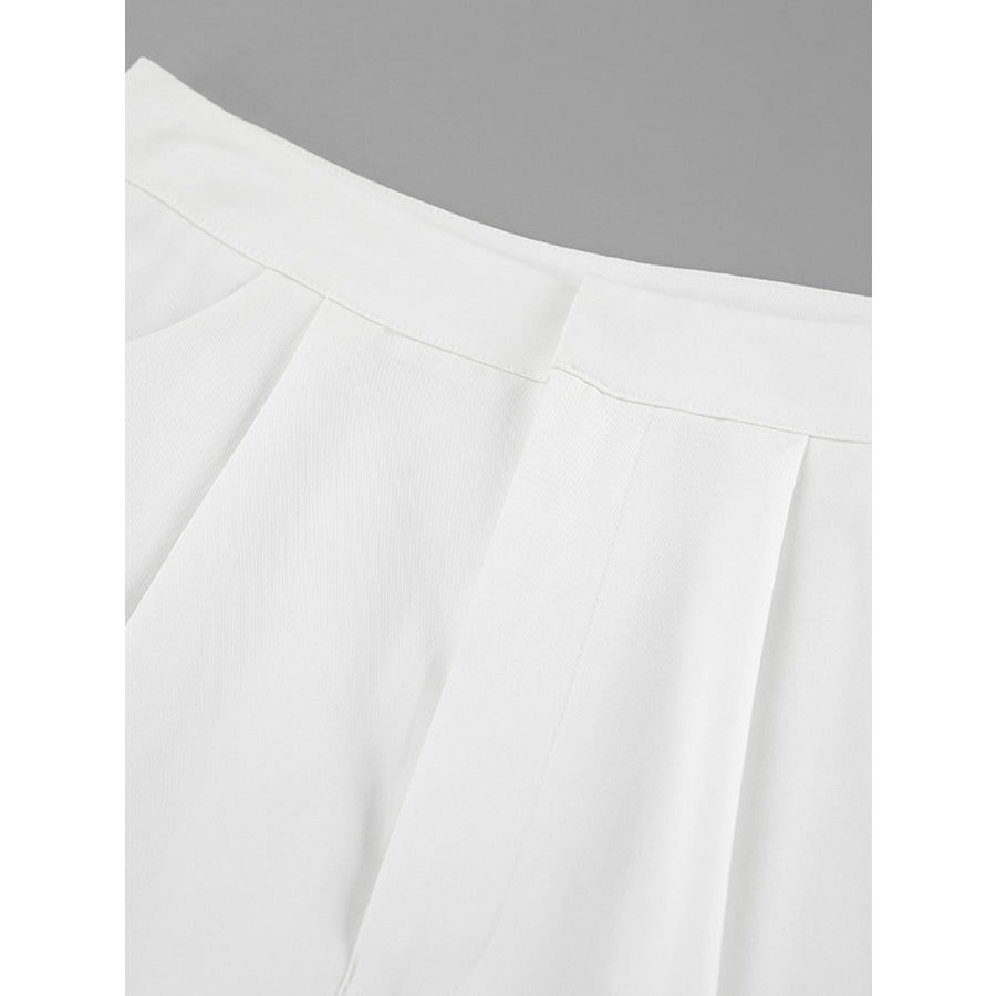 Snap Detail Long Sleeve Top and Shorts Set Apparel Accessories