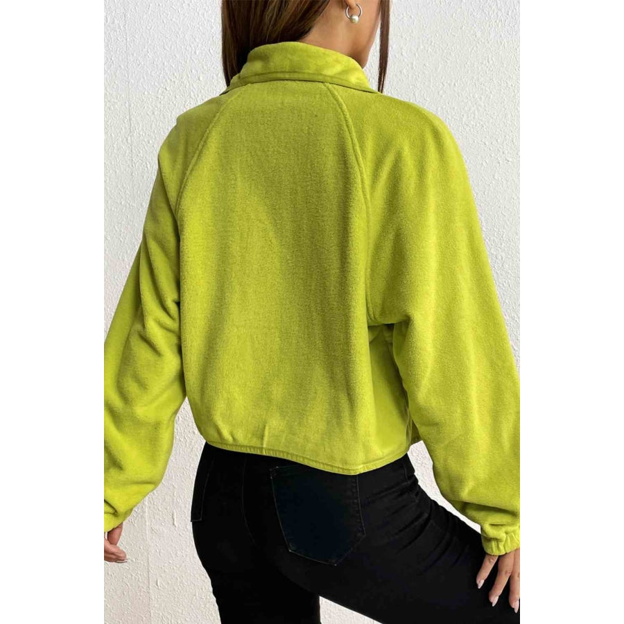 Snap Down Collared Jacket Chartreuse / S