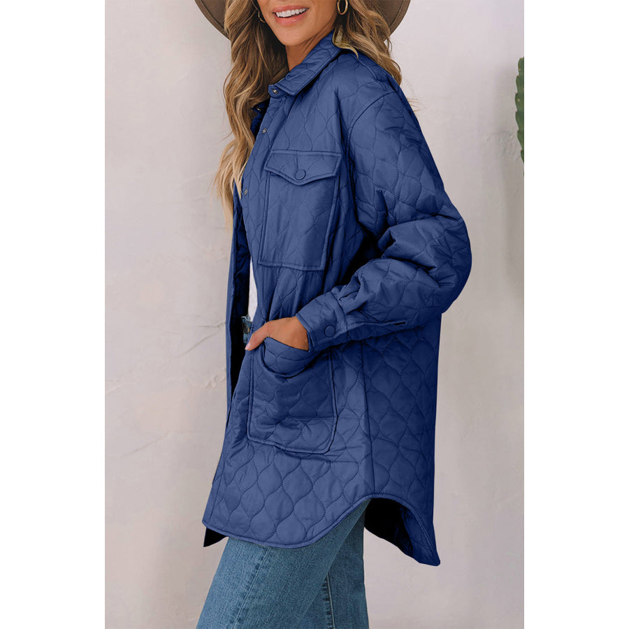 Snap Down Collared Winter Coat Apparel and Accessories