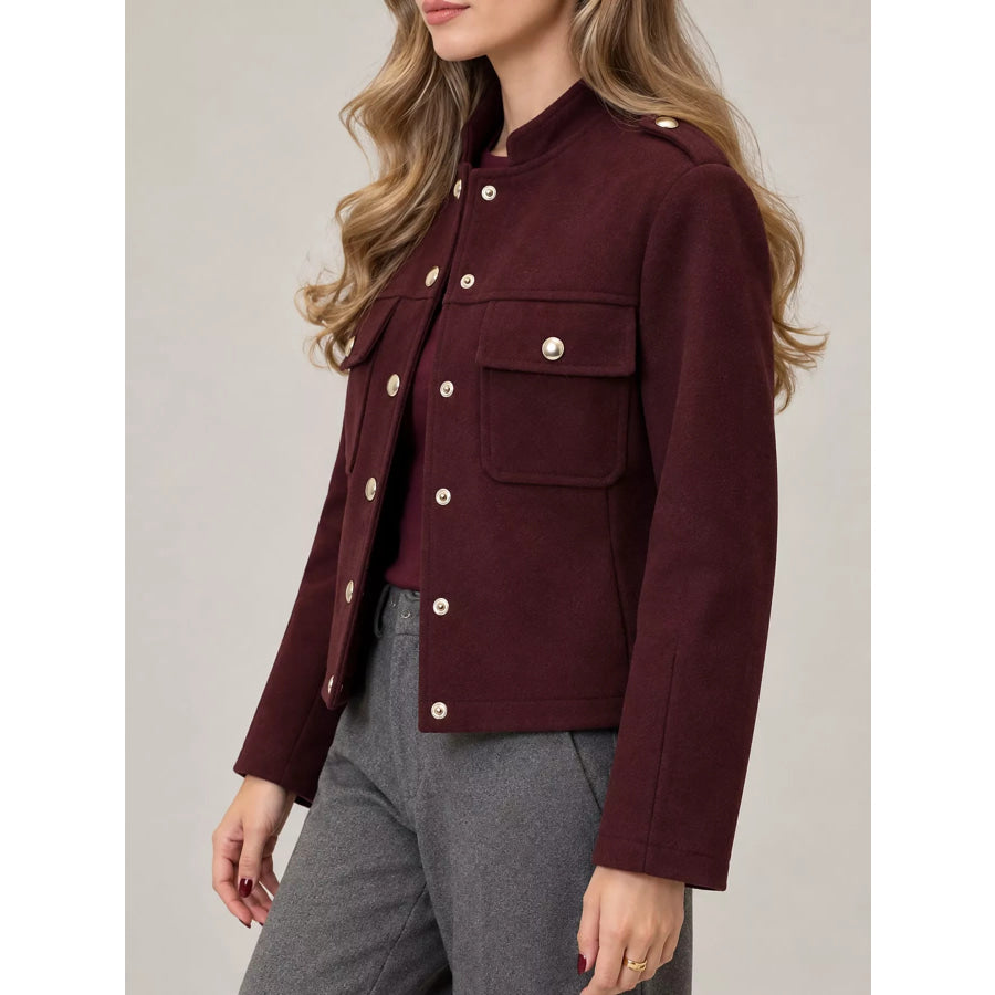 Snap Down Cropped Jacket Apparel and Accessories
