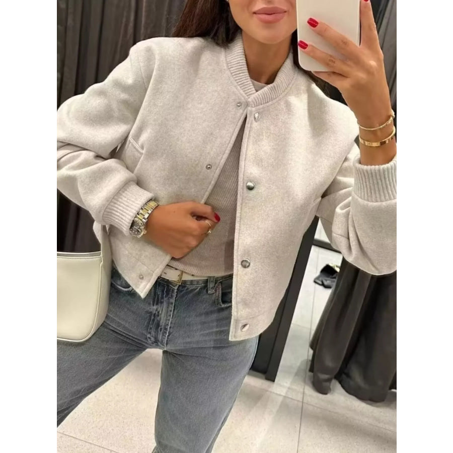 Snap Down Cropped Jacket Apparel and Accessories