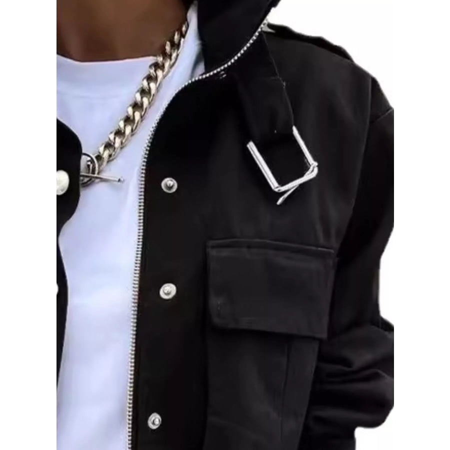 Snap Down Cropped Jacket Apparel and Accessories