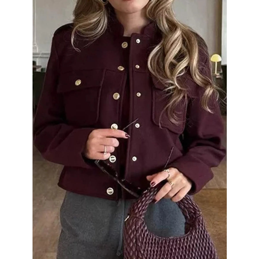 Snap Down Cropped Jacket Apparel and Accessories