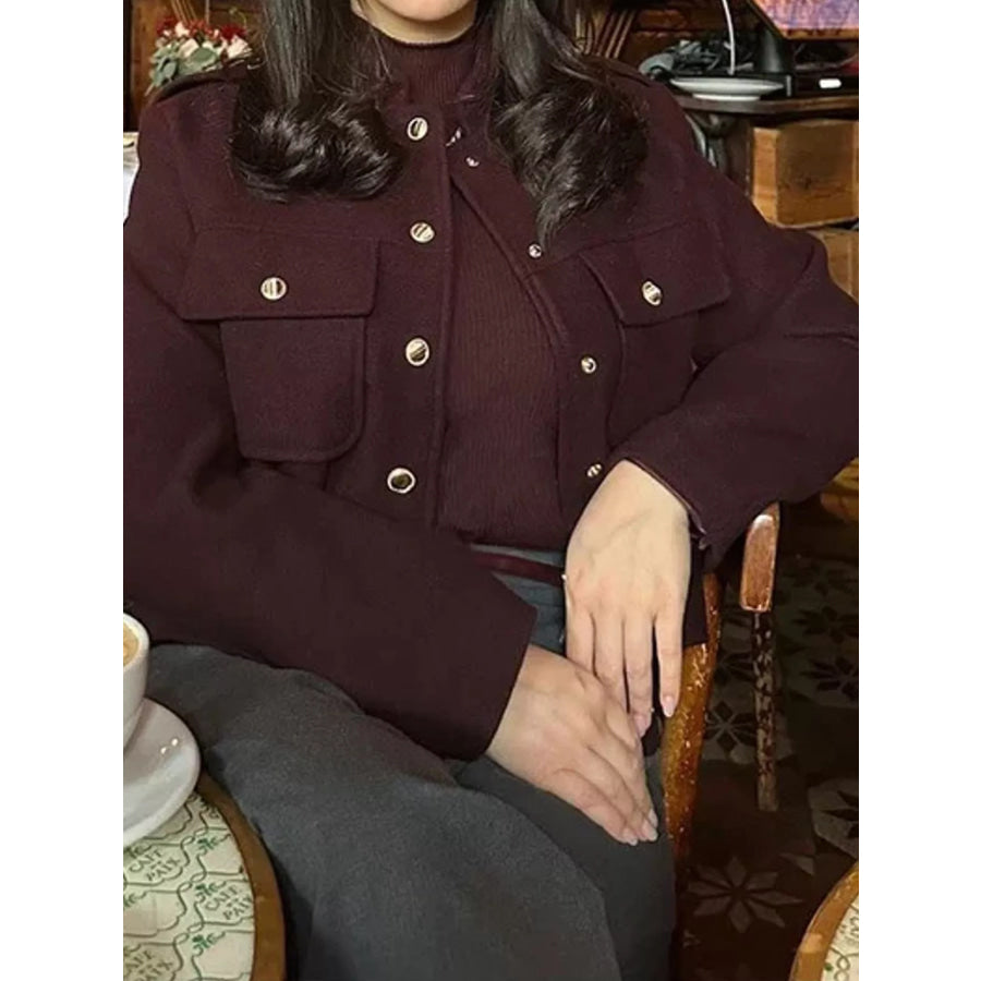 Snap Down Cropped Jacket Apparel and Accessories