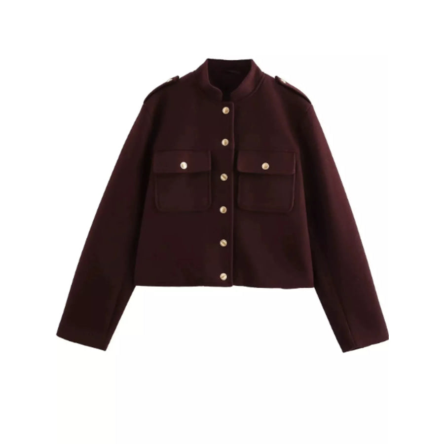Snap Down Cropped Jacket Apparel and Accessories