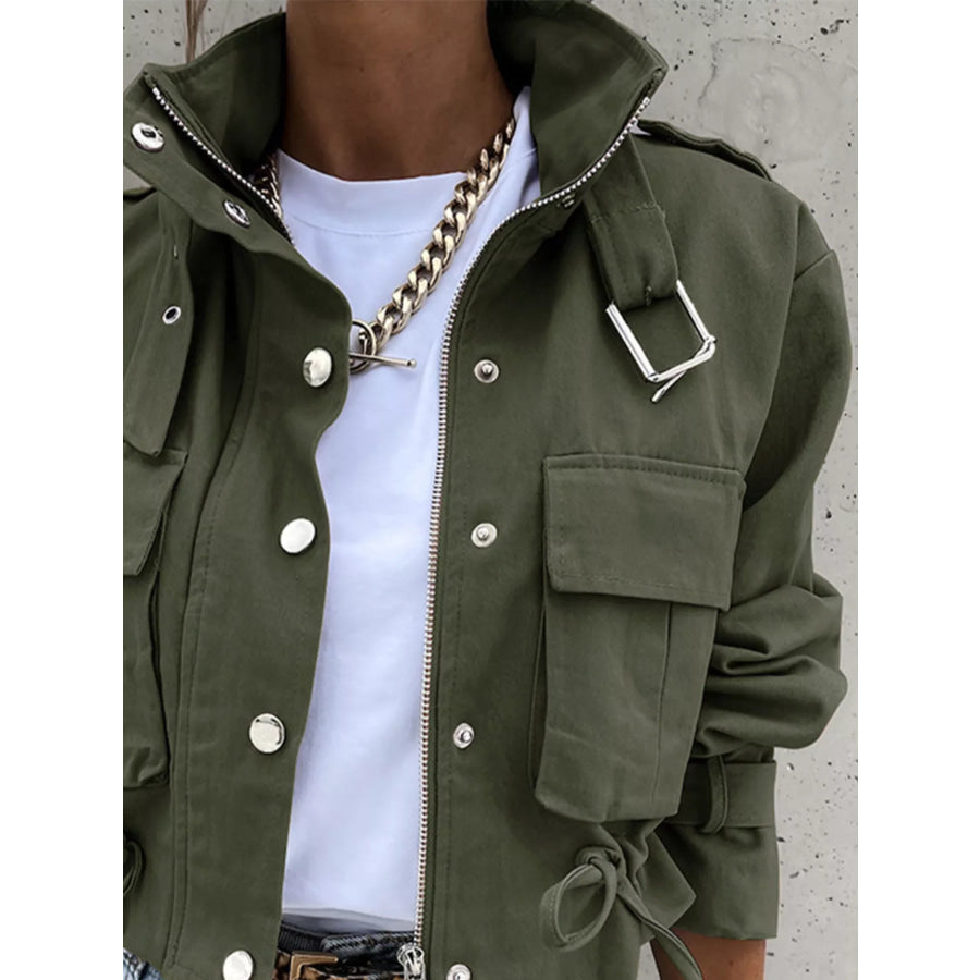 Snap Down Cropped Jacket Apparel and Accessories