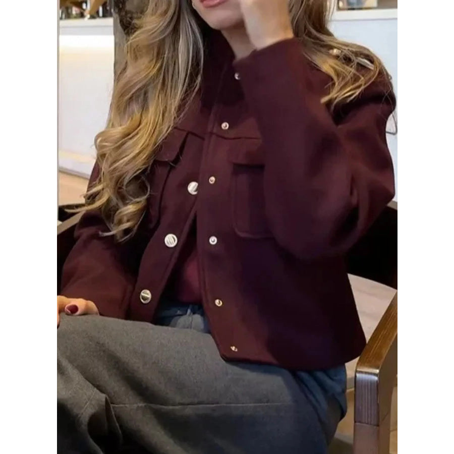 Snap Down Cropped Jacket Apparel and Accessories