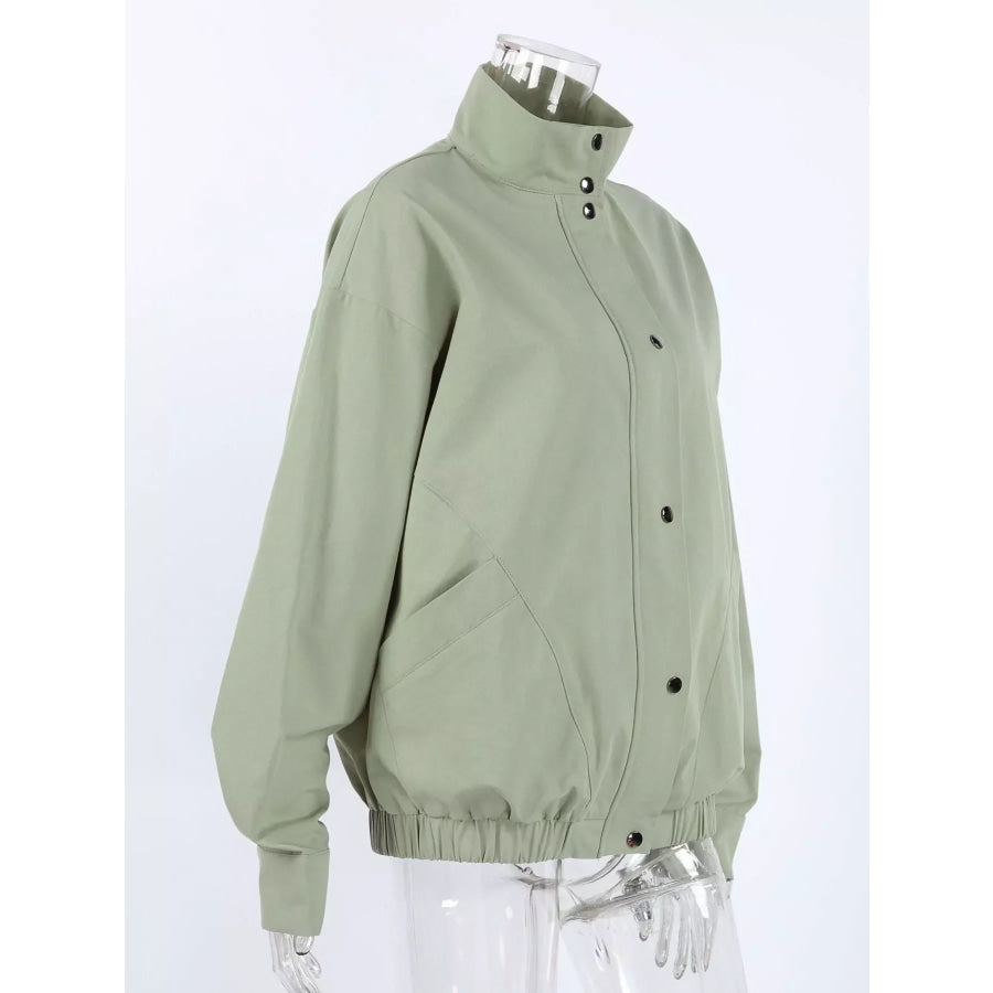 Snap Down Dropped Shoulder Jacket Apparel and Accessories