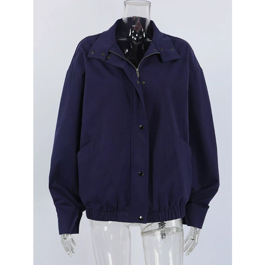 Snap Down Dropped Shoulder Jacket Apparel and Accessories