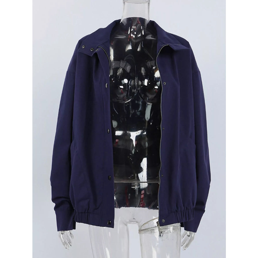 Snap Down Dropped Shoulder Jacket Apparel and Accessories