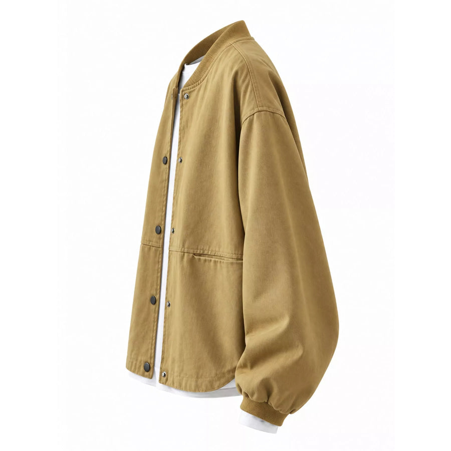 Snap Down Dropped Shoulder Jacket Apparel and Accessories