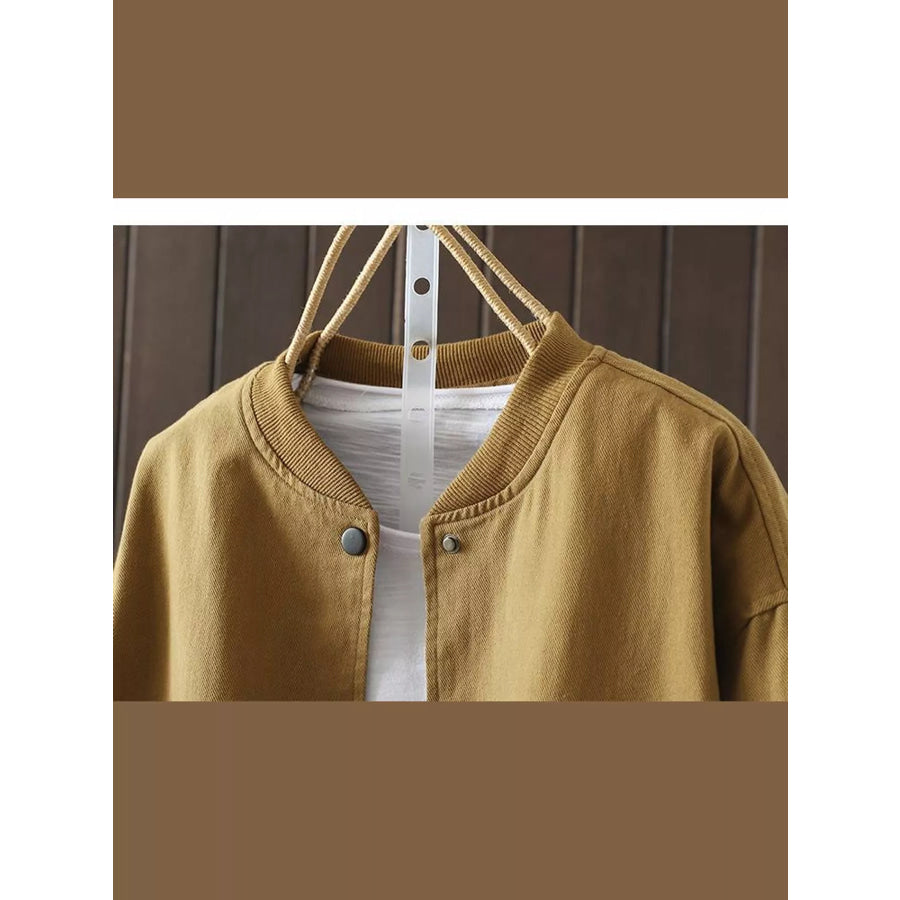 Snap Down Dropped Shoulder Jacket Apparel and Accessories