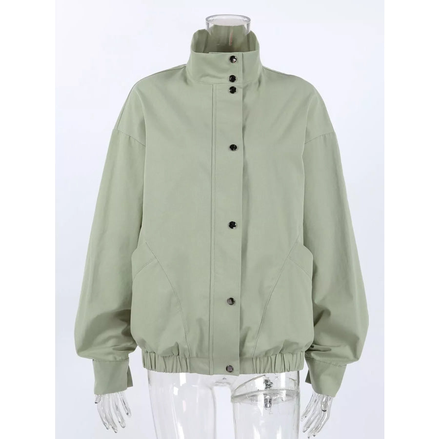 Snap Down Dropped Shoulder Jacket Apparel and Accessories