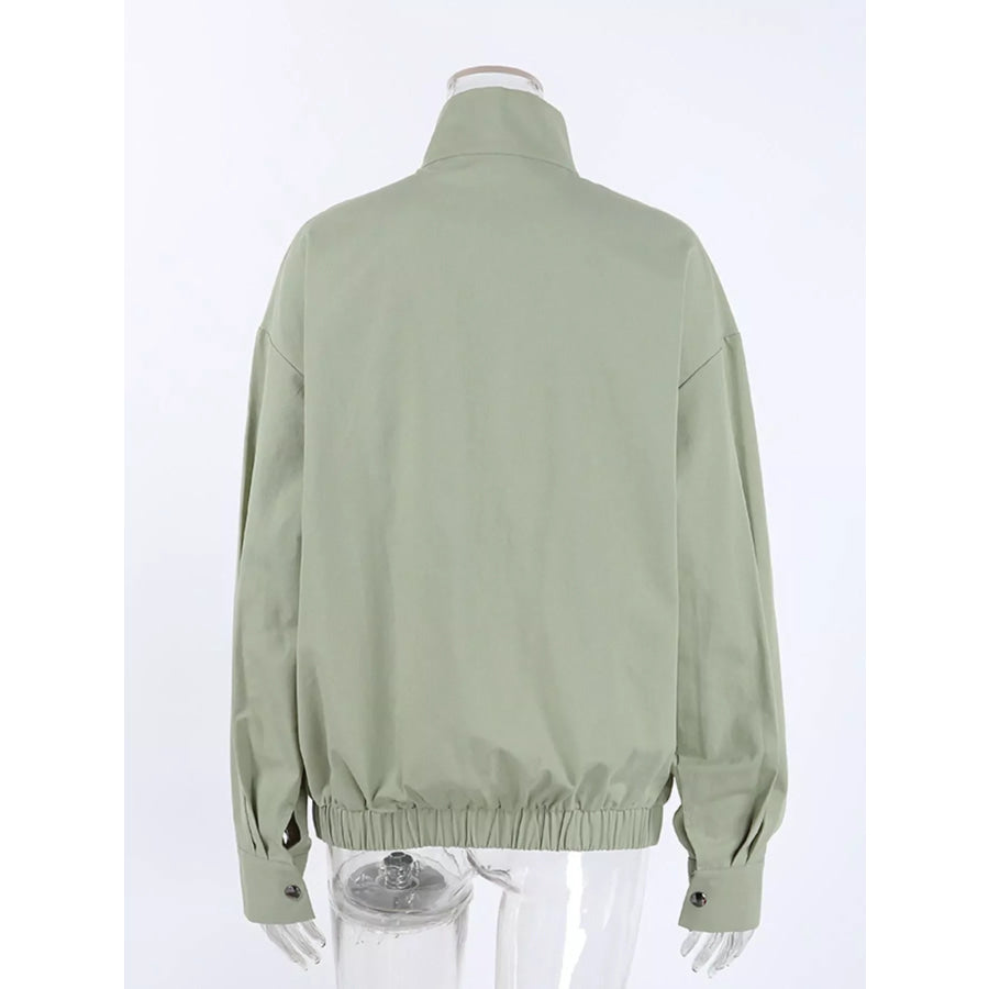Snap Down Dropped Shoulder Jacket Apparel and Accessories
