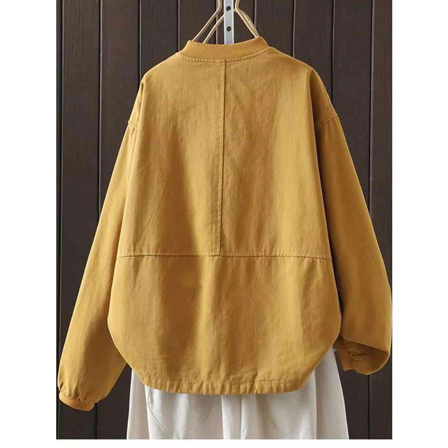 Snap Down Dropped Shoulder Jacket Apparel and Accessories