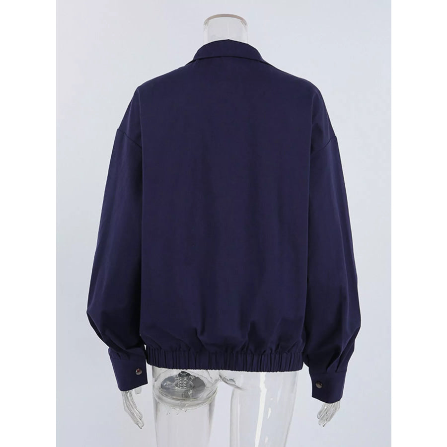 Snap Down Dropped Shoulder Jacket Apparel and Accessories