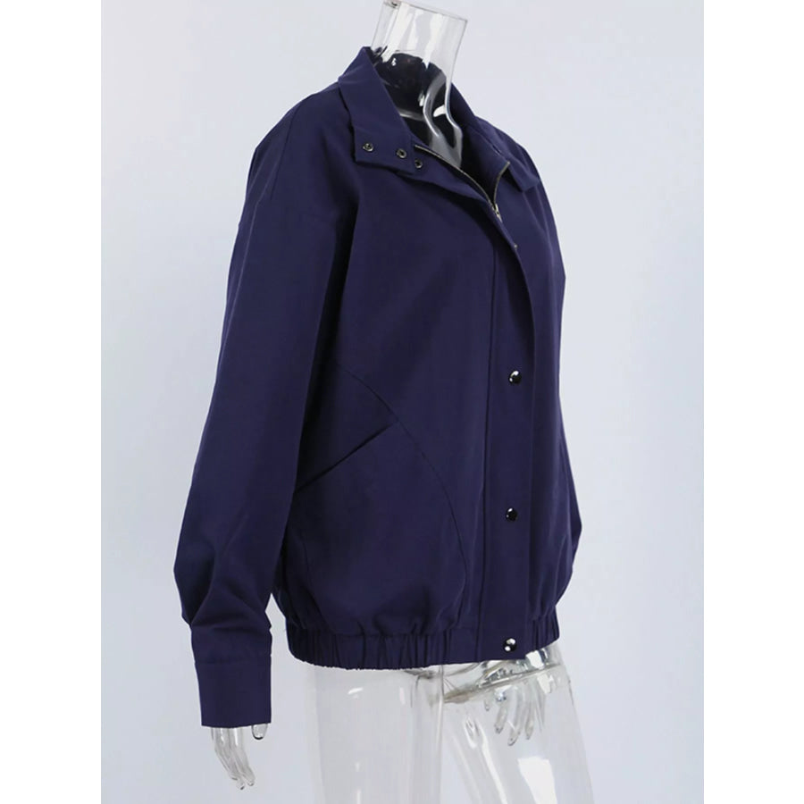 Snap Down Dropped Shoulder Jacket Apparel and Accessories