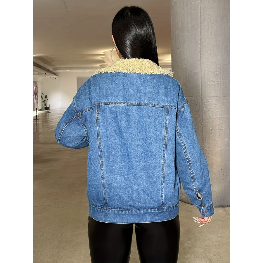 Snap Down Long Sleeve Denim Jacket Apparel and Accessories