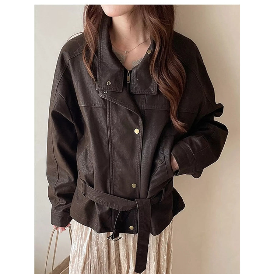 Snap Down Long Sleeve Jacket Apparel and Accessories