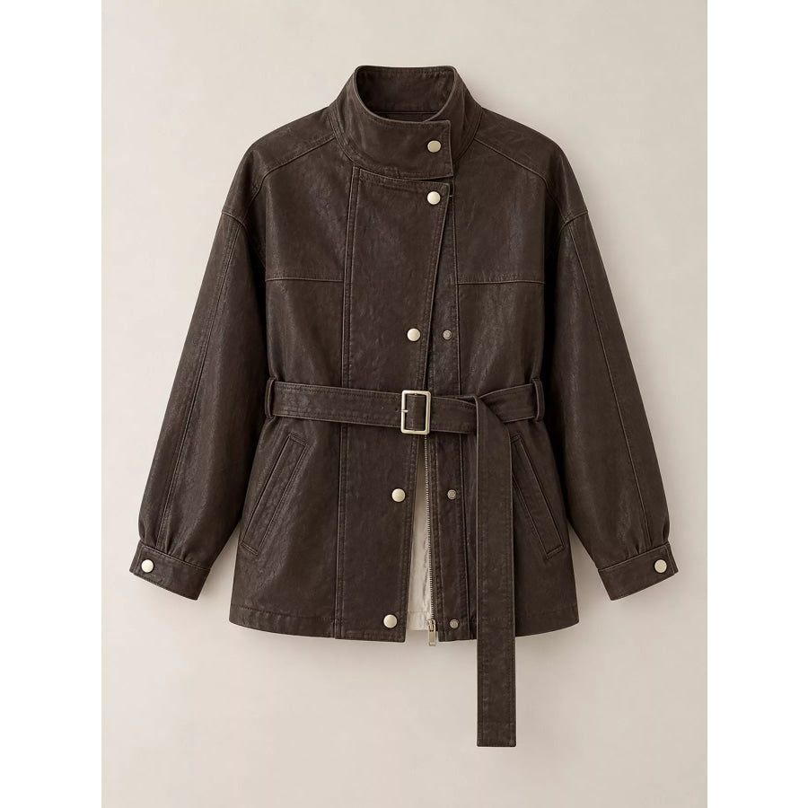 Snap Down Long Sleeve Jacket Apparel and Accessories