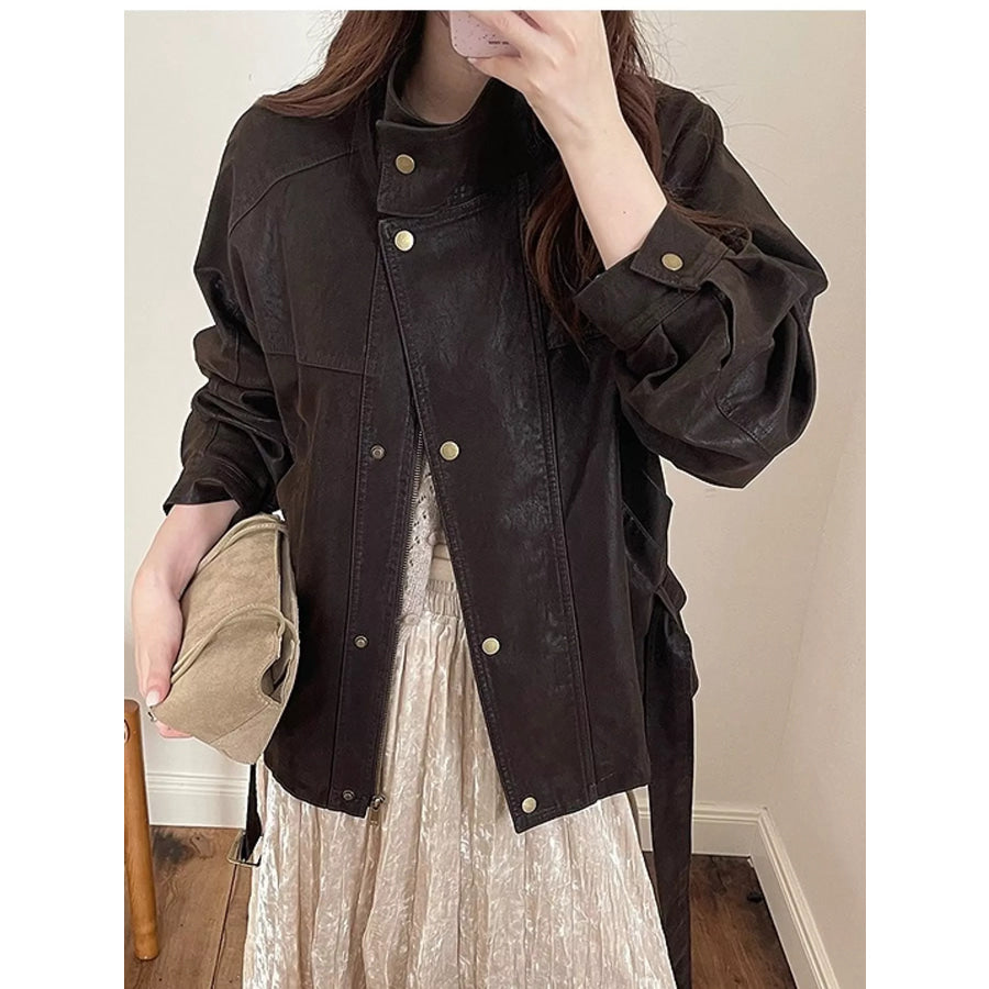 Snap Down Long Sleeve Jacket Apparel and Accessories