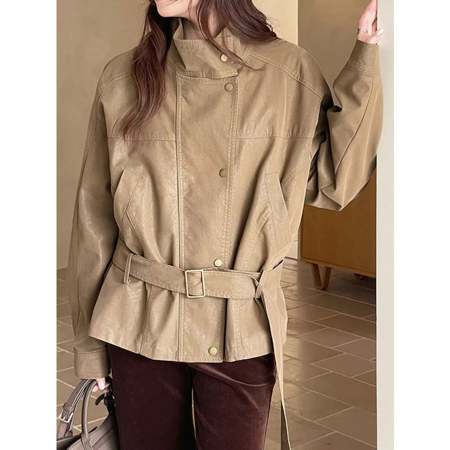 Snap Down Long Sleeve Jacket Apparel and Accessories