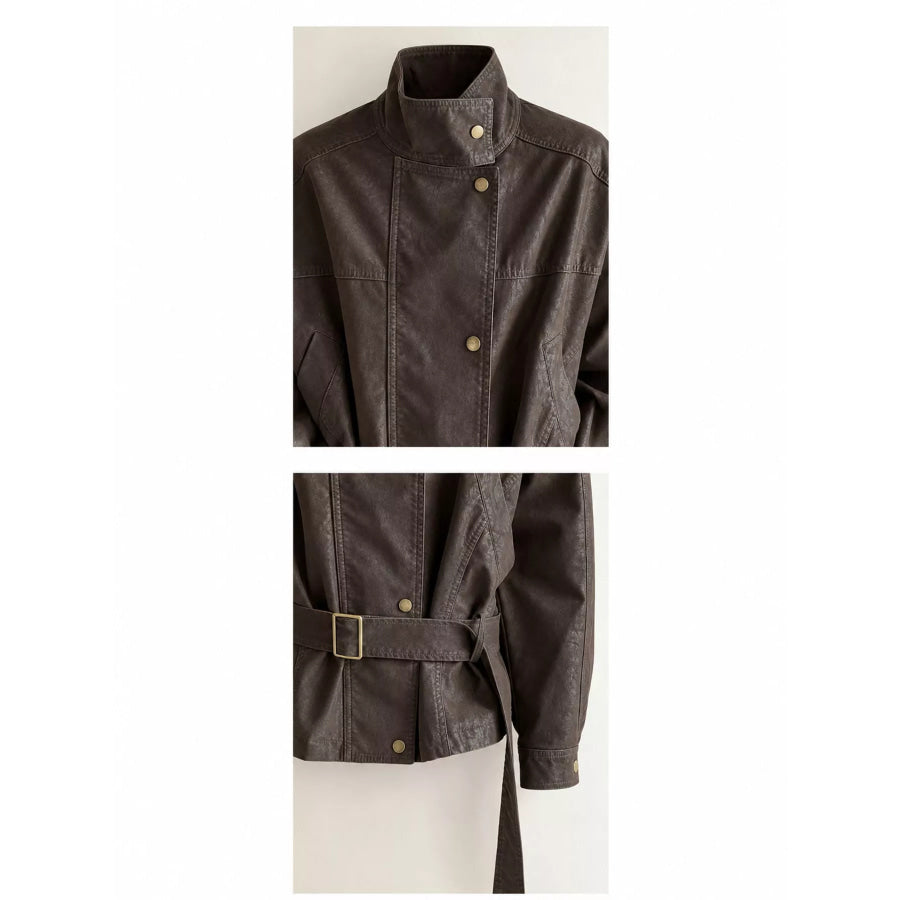 Snap Down Long Sleeve Jacket Apparel and Accessories