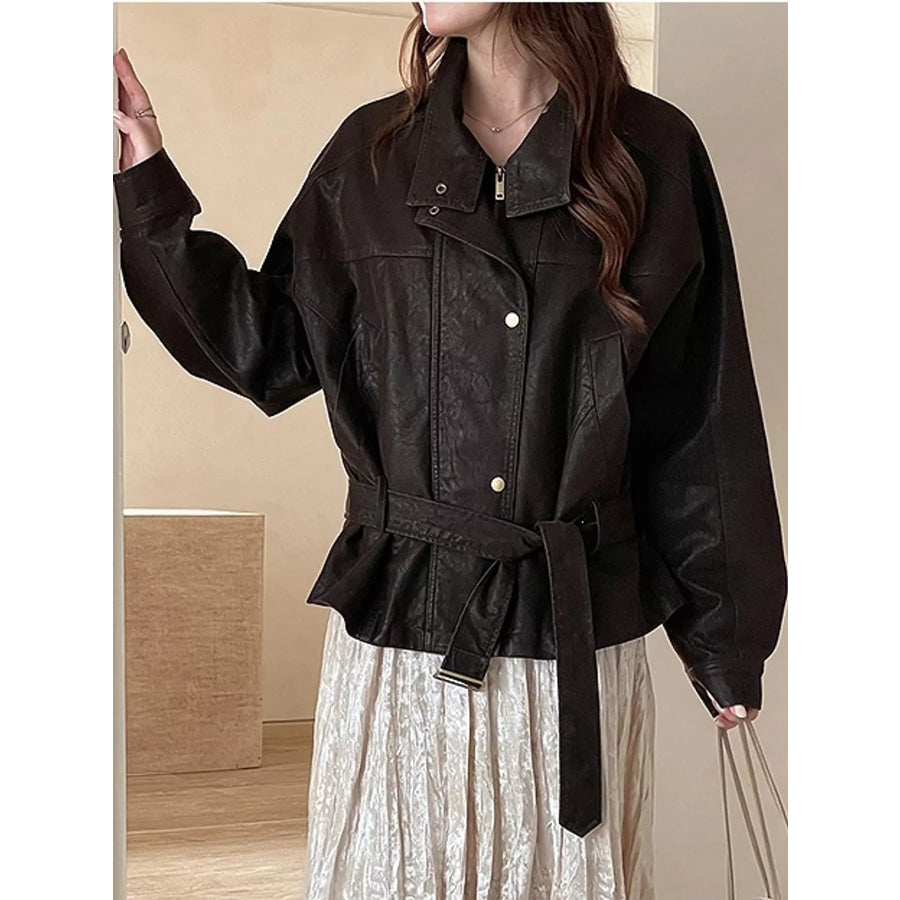 Snap Down Long Sleeve Jacket Apparel and Accessories