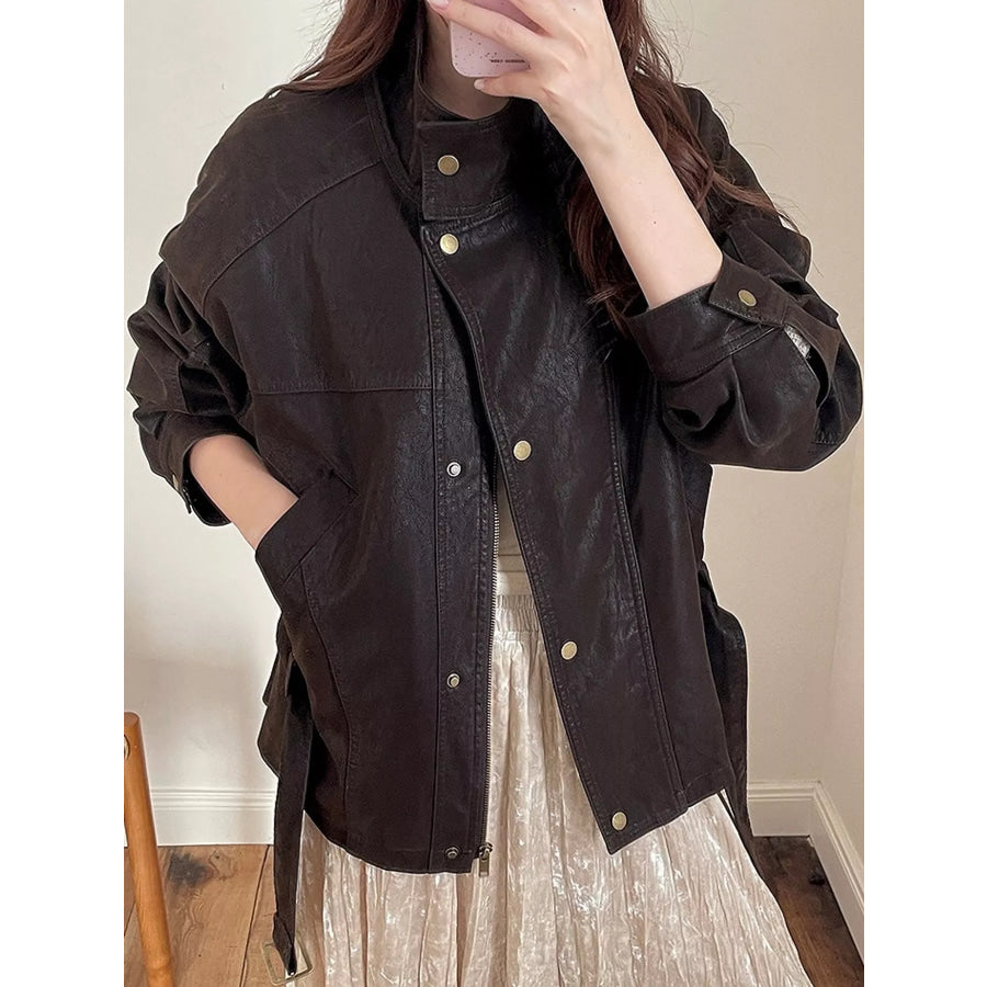Snap Down Long Sleeve Jacket Apparel and Accessories