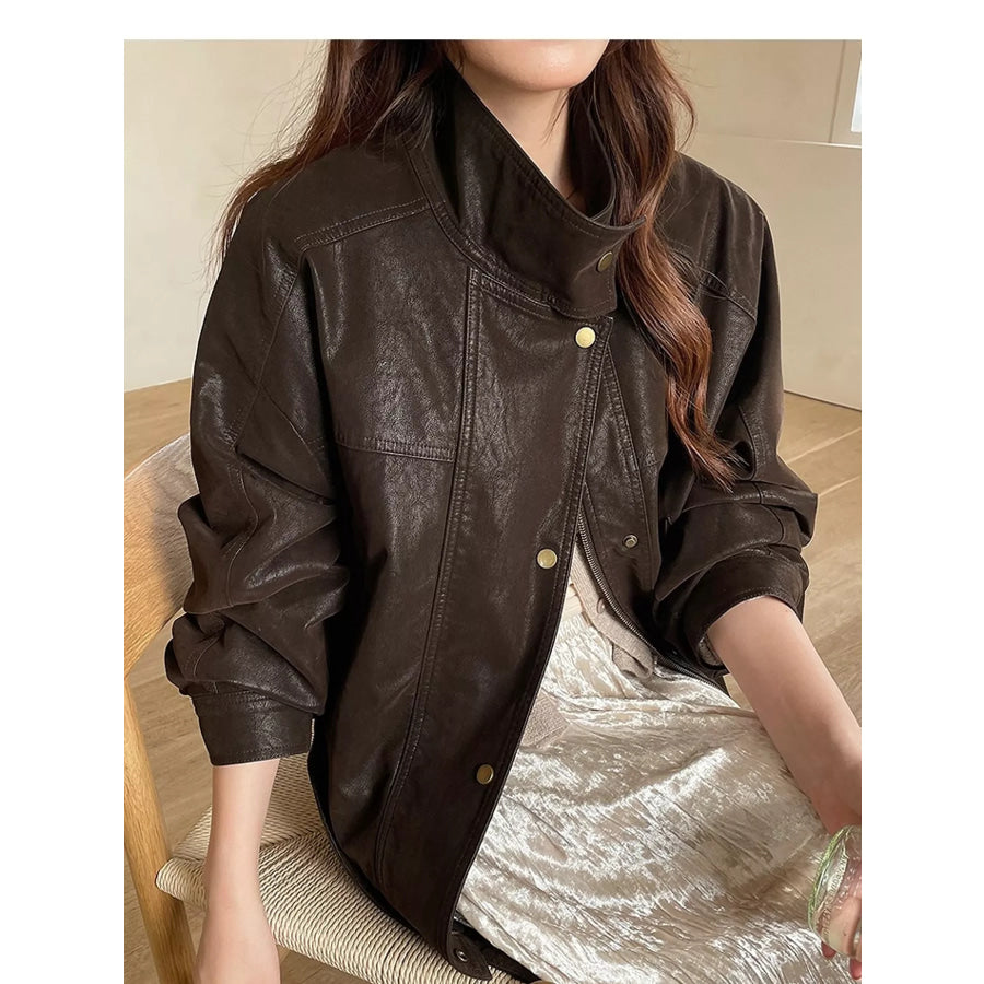 Snap Down Long Sleeve Jacket Apparel and Accessories