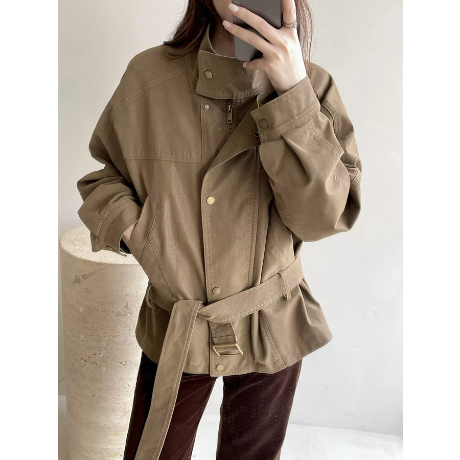 Snap Down Long Sleeve Jacket Apparel and Accessories