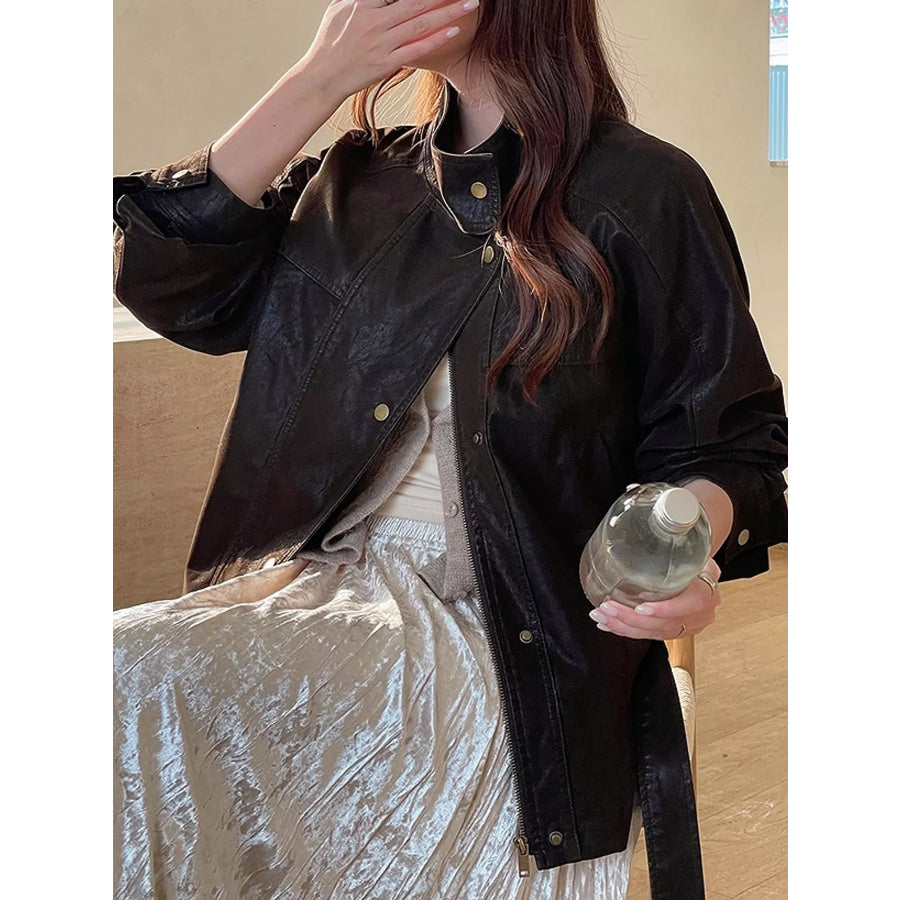 Snap Down Long Sleeve Jacket Apparel and Accessories