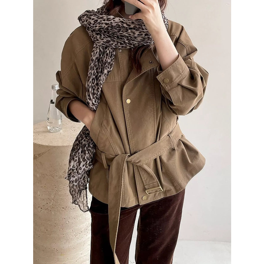 Snap Down Long Sleeve Jacket Apparel and Accessories